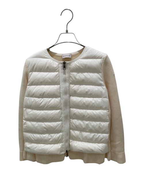 MONCLER（モンクレール）MONCLER (モンクレール) ニット切替ダウンジャケット アイボリー サイズ:Sの古着・服飾アイテム