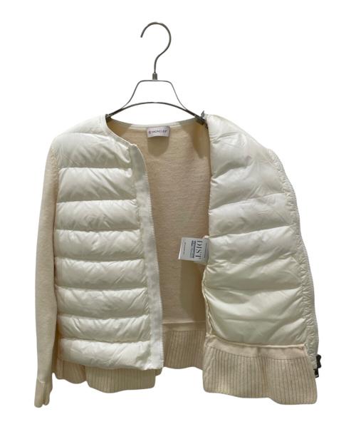 MONCLER（モンクレール）MONCLER (モンクレール) ニット切替ダウンジャケット アイボリー サイズ:Sの古着・服飾アイテム