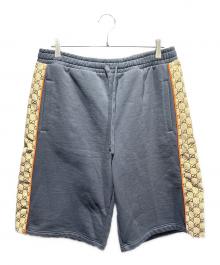 GUCCI（グッチ）の古着「GGコットンスウェットハーフパンツ」｜ブラック×ブラウン