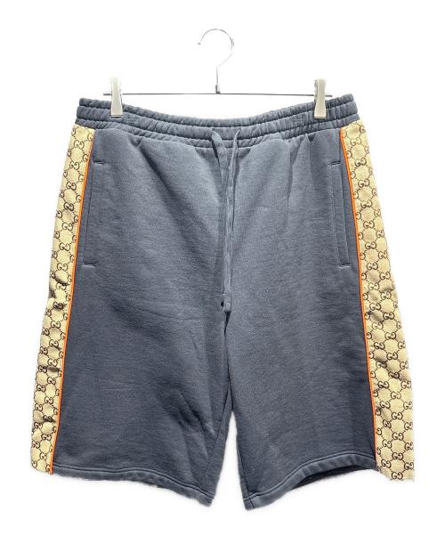 GUCCI（グッチ）GUCCI (グッチ) GGコットンスウェットハーフパンツ ブラック×ブラウン サイズ:Mの古着・服飾アイテム