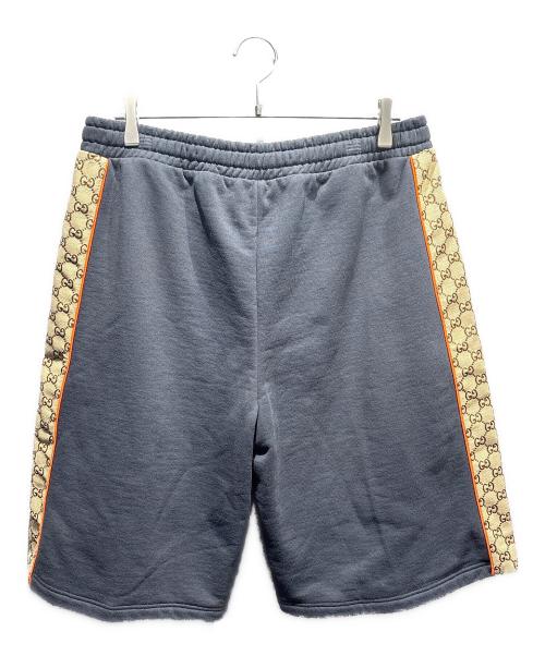 GUCCI（グッチ）GUCCI (グッチ) GGコットンスウェットハーフパンツ ブラック×ブラウン サイズ:Mの古着・服飾アイテム