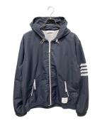 Thom Browneトムブラウン）の古着「Ripstop Mesh 4-Bar Hooded Jacket/リップストップ メッシュ 4バー フーデッドジャケット」｜ネイビー