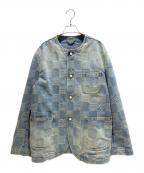 LOUIS VUITTONルイ ヴィトン）の古着「Damier Collarless Denim Jacket」