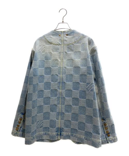 LOUIS VUITTON（ルイ ヴィトン）LOUIS VUITTON (ルイ ヴィトン) Damier Collarless Denim Jacket サイズ:46の古着・服飾アイテム