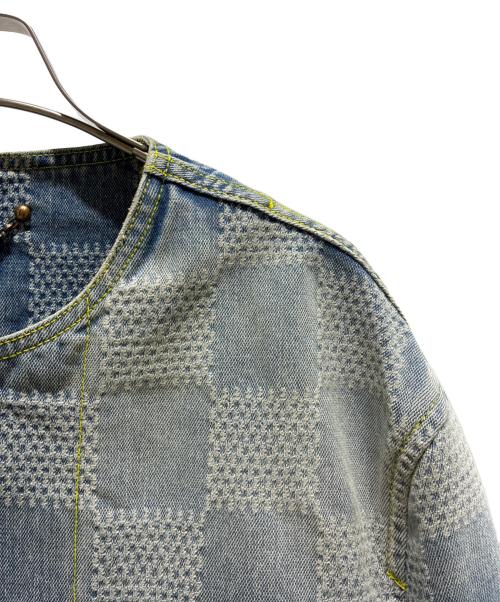 LOUIS VUITTON（ルイ ヴィトン）LOUIS VUITTON (ルイ ヴィトン) Damier Collarless Denim Jacket サイズ:46の古着・服飾アイテム