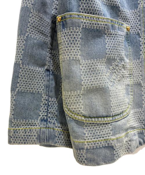 LOUIS VUITTON（ルイ ヴィトン）LOUIS VUITTON (ルイ ヴィトン) Damier Collarless Denim Jacket サイズ:46の古着・服飾アイテム