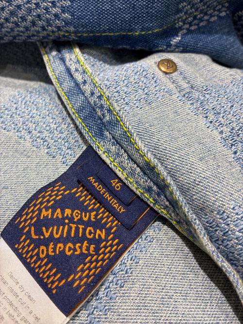 LOUIS VUITTON（ルイ ヴィトン）LOUIS VUITTON (ルイ ヴィトン) Damier Collarless Denim Jacket サイズ:46の古着・服飾アイテム