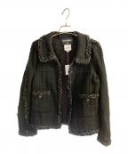 CHANELシャネル）の古着「ココボタン付きシアーツイードジャケット」｜ブラック