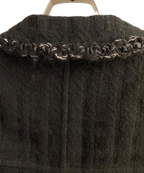 CHANEL（シャネル）CHANEL (シャネル) ココボタン付きシアーツイードジャケット ブラック サイズ:38の古着・服飾アイテム