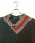 中古・古着 KOLOR (カラー) デザインニット/配色デザインニット/Vネックニット グリーン×ブラック サイズ:1：22000円