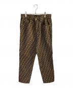 FENDIフェンディ）の古着「ズッカ柄パンツ」｜ブラウン
