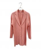 PLEATS PLEASEプリーツプリーズ）の古着「プリーツカーディガン」｜ピンク