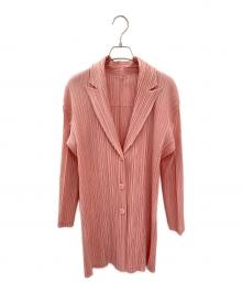 PLEATS PLEASE（プリーツプリーズ）の古着「プリーツカーディガン」｜ピンク