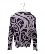 PLEATS PLEASEプリーツプリーズ）の古着「総柄プリーツカットソー」｜パープル×グレー