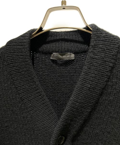 PRADA（プラダ）PRADA (プラダ) カシミヤVネックカーディガン UMG053 S211 1KYZ ブラック サイズ:46の古着・服飾アイテム
