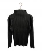 PLEATS PLEASEプリーツプリーズ）の古着「ハイネックプリーツカットソー」｜ブラック