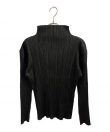 PLEATS PLEASE（プリーツプリーズ）の古着「ハイネックプリーツカットソー」｜ブラック