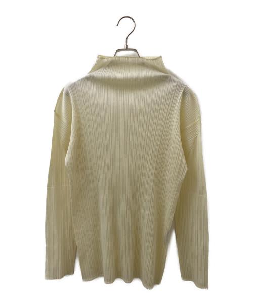 PLEATS PLEASE（プリーツプリーズ）PLEATS PLEASE (プリーツプリーズ) ハイネックプリーツカットソー クリーム サイズ:3の古着・服飾アイテム