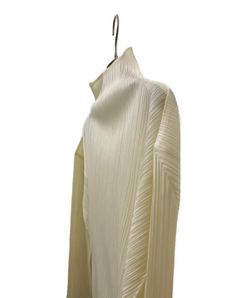 PLEATS PLEASE（プリーツプリーズ）PLEATS PLEASE (プリーツプリーズ) ハイネックプリーツカットソー クリーム サイズ:3の古着・服飾アイテム