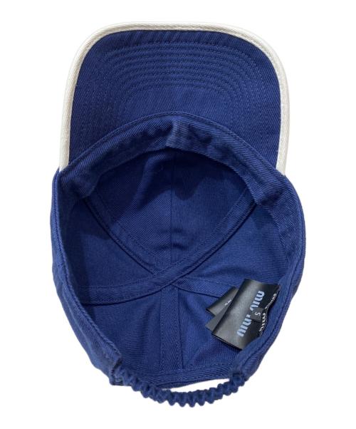 MIU MIU（ミュウミュウ）MIU MIU (ミュウミュウ) ロゴキャップ ブルー サイズ:Sの古着・服飾アイテム