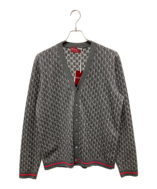 GUCCI（グッチ）GUCCI (グッチ) GGカーディガン　801702XKEAN グレー サイズ:Lの古着・服飾アイテム