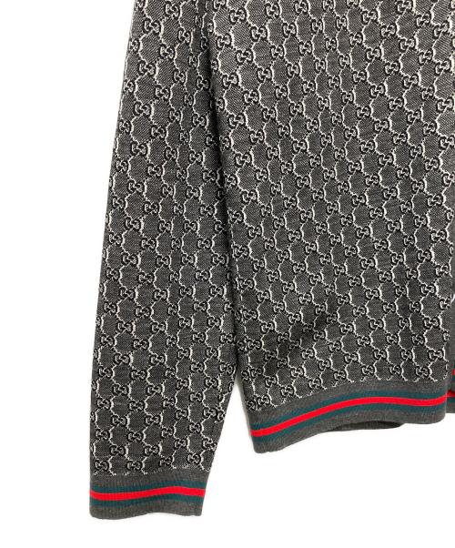 GUCCI（グッチ）GUCCI (グッチ) GGカーディガン　801702XKEAN グレー サイズ:Lの古着・服飾アイテム