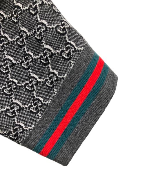 GUCCI（グッチ）GUCCI (グッチ) GGカーディガン　801702XKEAN グレー サイズ:Lの古着・服飾アイテム