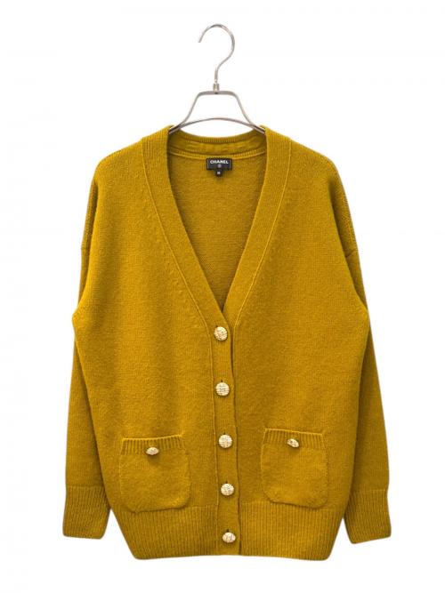 CHANEL（シャネル）CHANEL (シャネル) ココボタンカーディガン マスタード サイズ:36の古着・服飾アイテム