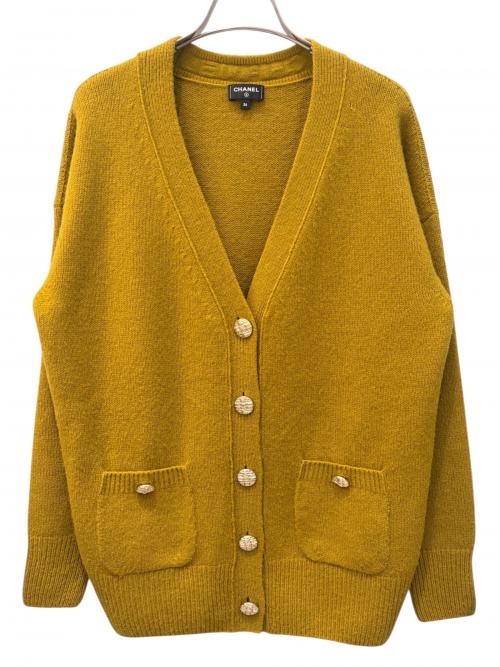 CHANEL（シャネル）CHANEL (シャネル) ココボタンカーディガン マスタード サイズ:36の古着・服飾アイテム