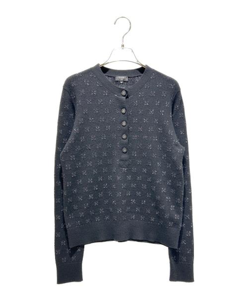 CHANEL（シャネル）CHANEL (シャネル) ココボタンヘンリーネックニット   ブラック サイズ:36の古着・服飾アイテム