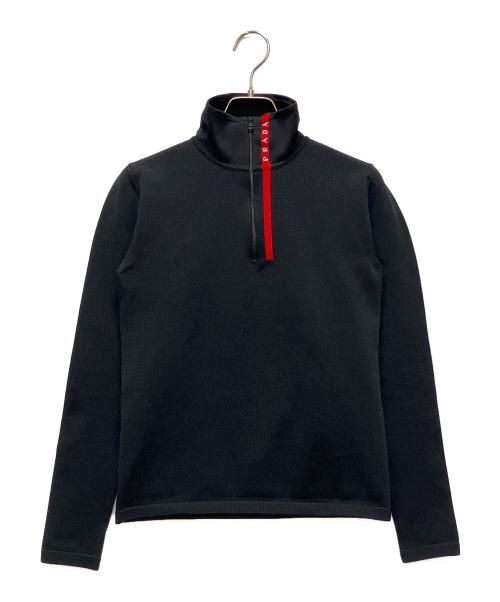 PRADA（プラダ）PRADA (プラダ) ハーフジップニット ブラック サイズ:38の古着・服飾アイテム