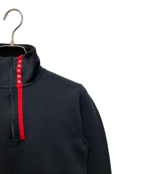 PRADA（プラダ）PRADA (プラダ) ハーフジップニット ブラック サイズ:38の古着・服飾アイテム