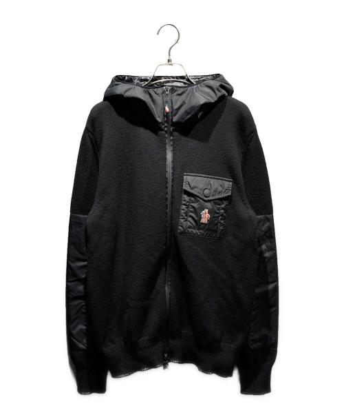 MONCLER GRENOBLE（モンクレール グルノーブル）MONCLER GRENOBLE (モンクレール グルノーブル) 切替ニットジャケット ブラック サイズ:Lの古着・服飾アイテム