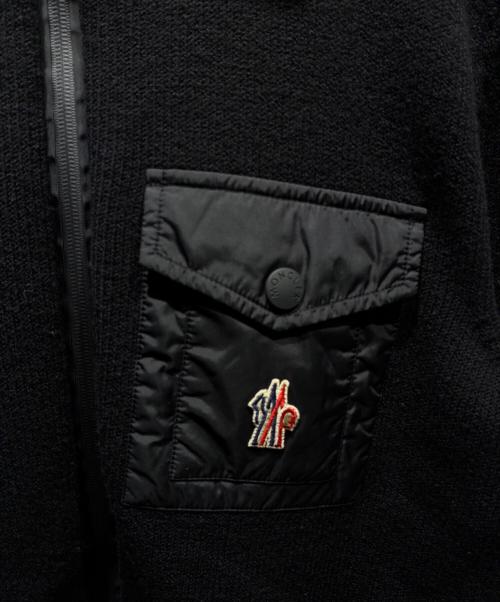 MONCLER GRENOBLE（モンクレール グルノーブル）MONCLER GRENOBLE (モンクレール グルノーブル) 切替ニットジャケット ブラック サイズ:Lの古着・服飾アイテム