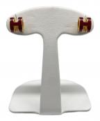 HERMESエルメス）の古着「ミニポップHピアス/Mini Pop H Earrings」｜エンジ×ゴールド