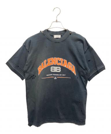 BALENCIAGA バレンシア ダメージ加工Tシャツ 中古・古着通販】BALENCIAGA (バレンシアガ) ダメージ加工Tシャツ