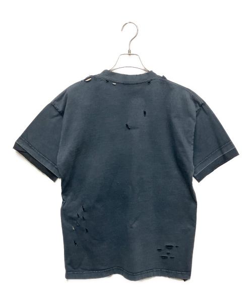 BALENCIAGA（バレンシアガ）BALENCIAGA (バレンシアガ) ダメージ加工Tシャツ ネイビー系 サイズ:XSの古着・服飾アイテム