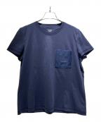 HERMESエルメス）の古着「Mosaic H Logo Pocket T-Shirt/モザイクＨロゴポケットTシャツ/3E4620DL」｜ネイビー