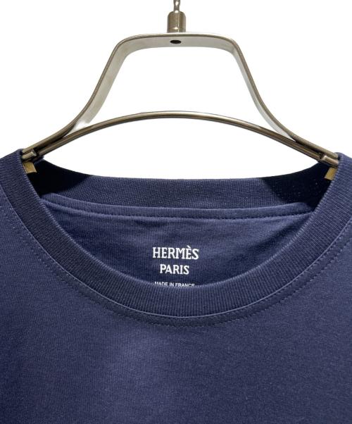 HERMES（エルメス）HERMES (エルメス) Mosaic H Logo Pocket T-Shirt/モザイクＨロゴポケットTシャツ/3E4620DL ネイビー サイズ:40の古着・服飾アイテム