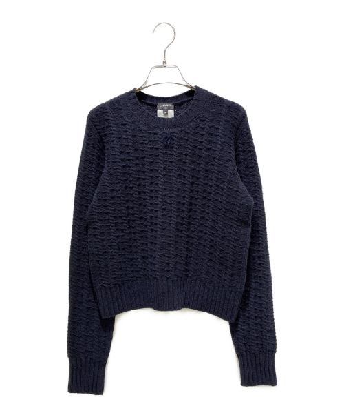 CHANEL（シャネル）CHANEL (シャネル) ココマークニット  ネイビー サイズ:36の古着・服飾アイテム