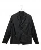 PRADAプラダ）の古着「プレートロゴテーラードジャケット」｜ブラック