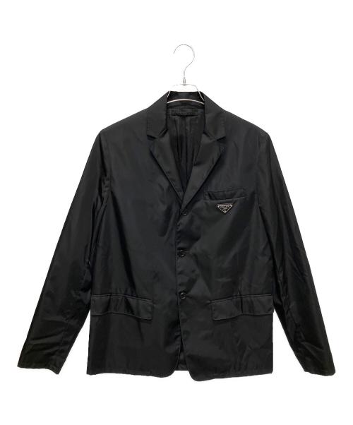 PRADA（プラダ）PRADA (プラダ) プレートロゴテーラードジャケット ブラック サイズ:46の古着・服飾アイテム