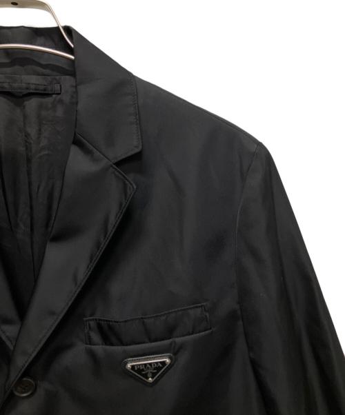 PRADA（プラダ）PRADA (プラダ) プレートロゴテーラードジャケット ブラック サイズ:46の古着・服飾アイテム