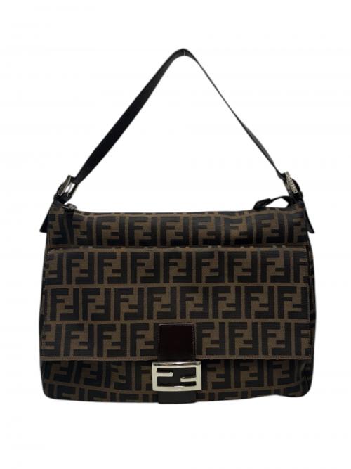 FENDI（フェンディ）FENDI (フェンディ) ズッカ ワンショルダーバッグ ブラウン×ブラック サイズ:-の古着・服飾アイテム