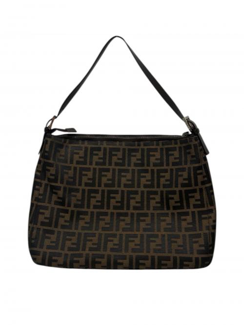 FENDI（フェンディ）FENDI (フェンディ) ズッカ ワンショルダーバッグ ブラウン×ブラック サイズ:-の古着・服飾アイテム