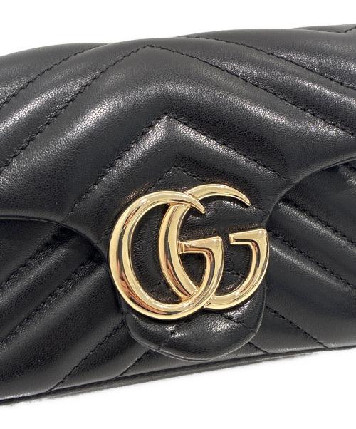 GUCCI（グッチ）GUCCI (グッチ) GGマーモントミニ ショルダーバッグ ‎841290 AAFAX 1000 ブラック サイズ:ミニの古着・服飾アイテム