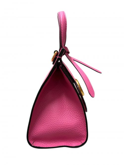 GUCCI（グッチ）GUCCI (グッチ) GGマーモント トップハンドルショルダーバッグ ピンク×ゴールド金具 サイズ:-の古着・服飾アイテム