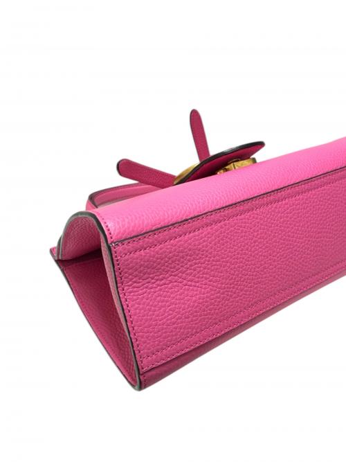 GUCCI（グッチ）GUCCI (グッチ) GGマーモント トップハンドルショルダーバッグ ピンク×ゴールド金具 サイズ:-の古着・服飾アイテム