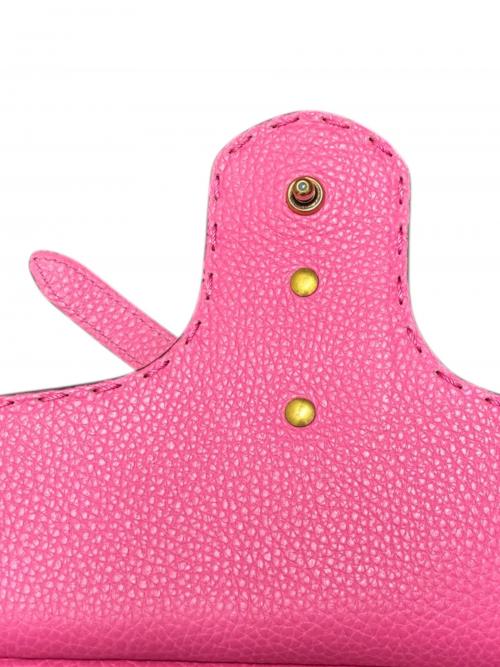 GUCCI（グッチ）GUCCI (グッチ) GGマーモント トップハンドルショルダーバッグ ピンク×ゴールド金具 サイズ:-の古着・服飾アイテム