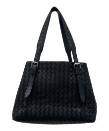 BOTTEGA VENETA（ボッテガベネタ）の古着「イントレチャート ハンドバッグ」｜ブラック